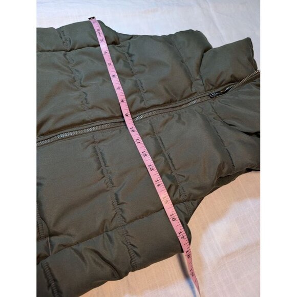Old Navy Frost Free Fleece Lined Full Zip Quilted Puffer Vest Green Sz XS C10 - Picture 4 of 8